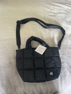 lululemon athletica Black Quilted Grid Tote Mini
